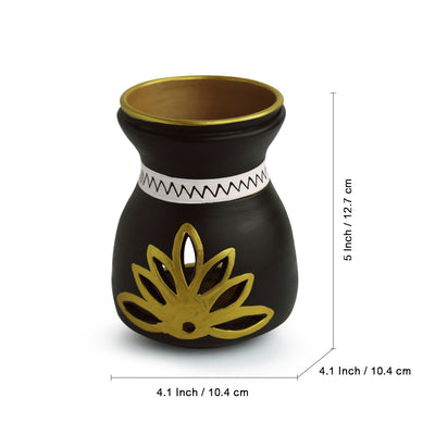 'Terra Glow' Hand-Painted Aroma Diffuser In Terracotta (5 Inches)