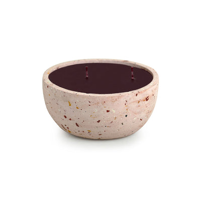 'The Pinky Poem' Scented Wax Candle In Terrazzo & Concrete