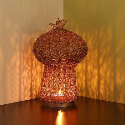 The Dome Mesh' Handwoven Showpiece Cum Hanging & Table Tea-Light Holder In Iron (9 Inch | Copper Finish)