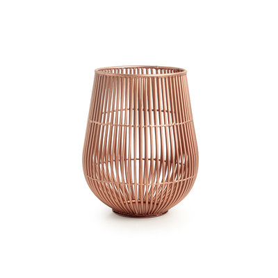 The Wired Tulip' Handwired Table Tea-Light Holder In Iron (6 Inch | Copper Finish)