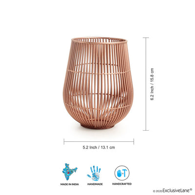 The Wired Tulip' Handwired Table Tea-Light Holder In Iron (6 Inch | Copper Finish)