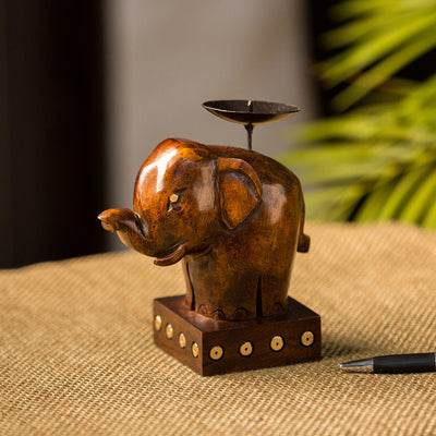 Rising Trunk' Hand Carved Table Tea Light & Candle Holder (6.2 Inch)