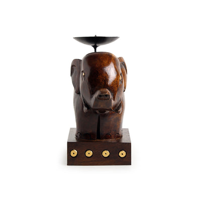 Rising Trunk' Hand Carved Table Tea Light & Candle Holder (6.2 Inch)