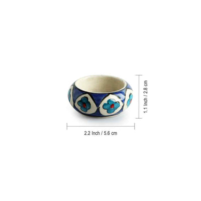 Mughal Floral' Hand-painted Tea Light Holder (Set of 4 | Ceramic)