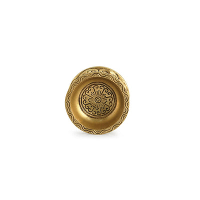 Elegant Hand Etched' Brass Diya & Dhoop Incense Holder (Hand-Etched | 0.4 Kg)