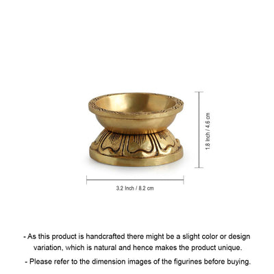Elegant Hand Etched' Brass Diya & Dhoop Incense Holder (Hand-Etched | 0.4 Kg)