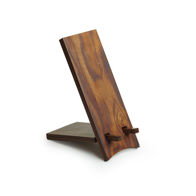 'Folding Stand' Handcrafted Mobile Stand In Sheesham Wood