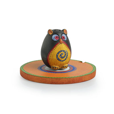 'Owl Shaped' Terracotta Incense Stick Holder With Tray (2 Sticks Holder)