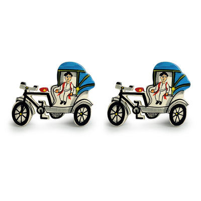 'The Sticky Rickshaws' Hand-Painted Fridge Magnets In Chilbil Wood (Set of 2)