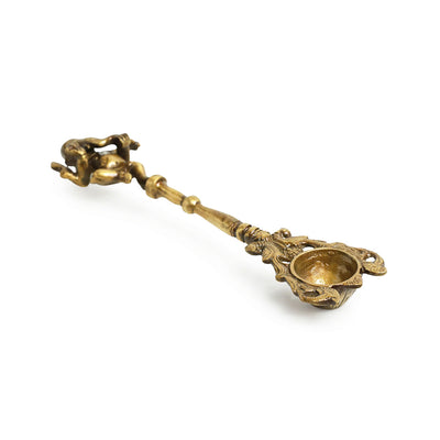 Versatile Vinayaka' Hand-Etched Ghee/Pooja Hawan Spoon In Brass (9 inch | 336 Grams)