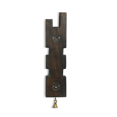 'Desert Hooks' Hand-Painted Key Holder In Mango Wood (6 Hooks)