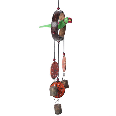 Parrot Collection' Wooden Hand Painted Hanging Chime With Bell