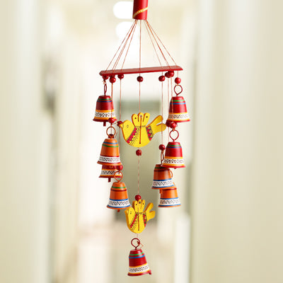 ƒ??Natureƒ??s Musicƒ?? Hand-Painted Decorative Hanging Bells Wind Chime In Metal & Wood