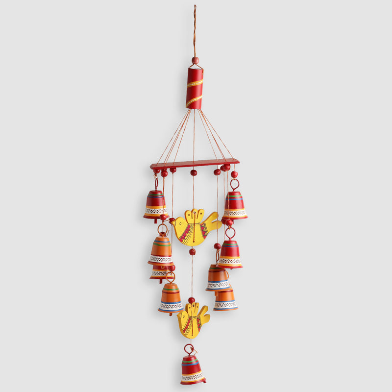 ƒ??Natureƒ??s Musicƒ?? Hand-Painted Decorative Hanging Bells Wind Chime In Metal & Wood