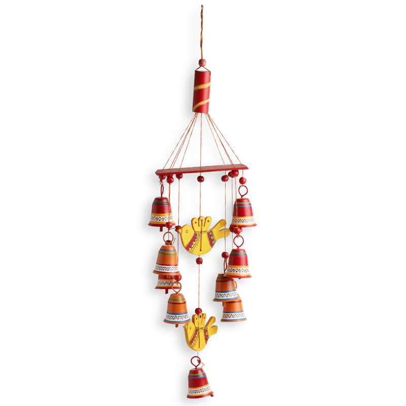 ƒ??Natureƒ??s Musicƒ?? Hand-Painted Decorative Hanging Bells Wind Chime In Metal & Wood