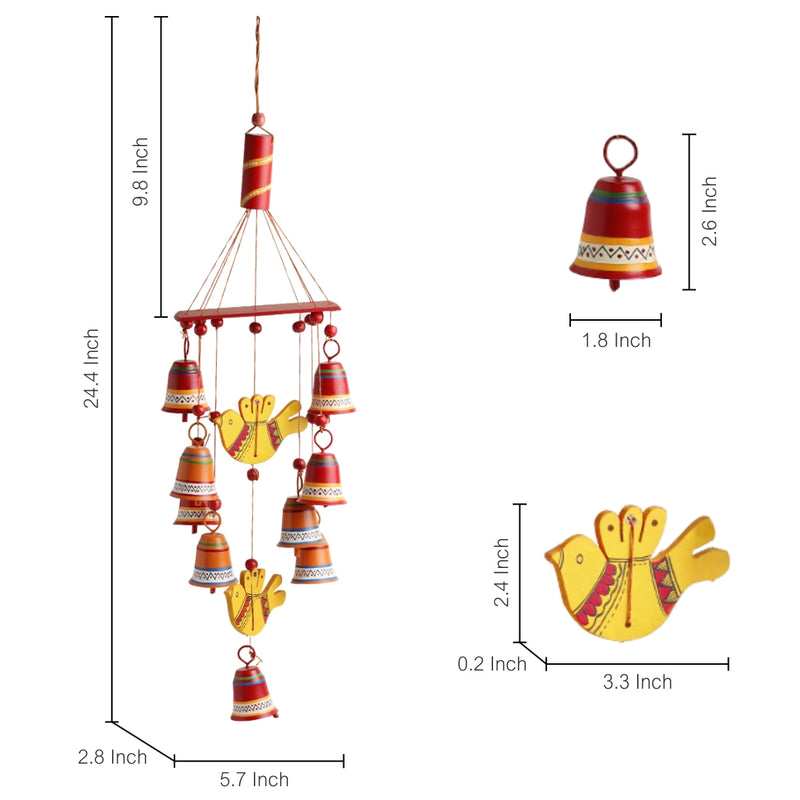 ƒ??Natureƒ??s Musicƒ?? Hand-Painted Decorative Hanging Bells Wind Chime In Metal & Wood