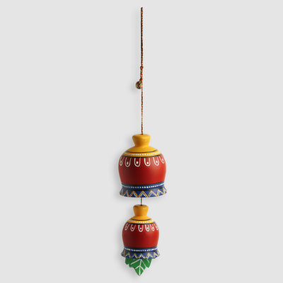 ‘The Earth Charm’ Hand-Painted Decorative Hanging In Terracotta & Wood