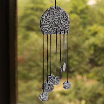 Ocean Breeze' Handmade & Hand-Painted Garden Decorative Hanging & Wind Chime In Terracotta