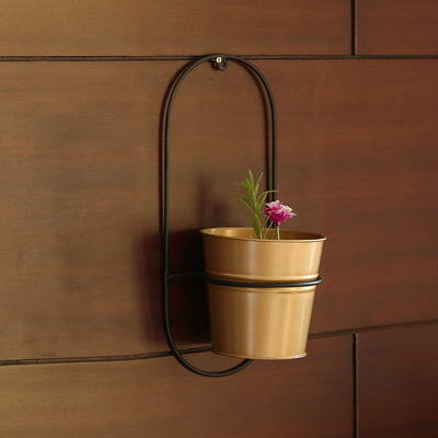 The Arched Bucket' Wall Planter Pot In Galvanized Iron