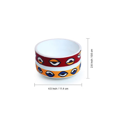 The Eye of Horus' Hand-painted Terracotta Planter Pots (Set of 2 | Earthen Pots)
