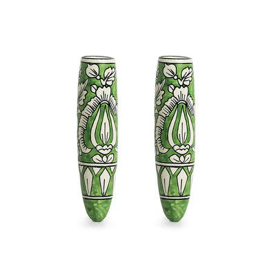 'Mughal Petals' Magnetic Fridge Planters In Ceramic (Set of 2)