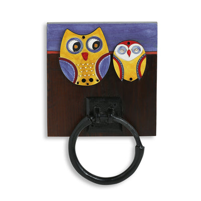'Twin Owl Motifs' Wall Towel Holder (1 Ring)
