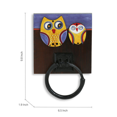 'Twin Owl Motifs' Wall Towel Holder (1 Ring)