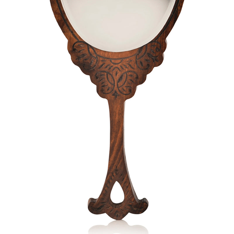 Wooden Engraved Handheld Mirror From &