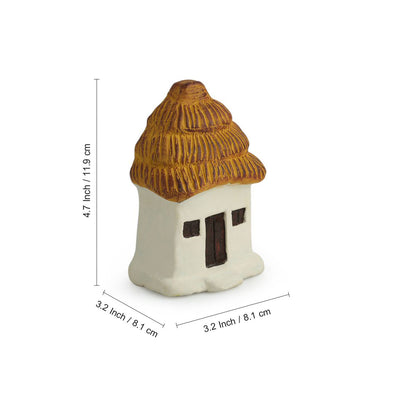'Mini Hut' Handmade Garden Décorative Table Cum Wall Showpiece In Terracotta