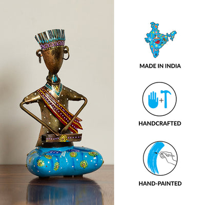 Gayak Folk Artist' Handpainted Decorative Showpiece (Iron | 9 inch)