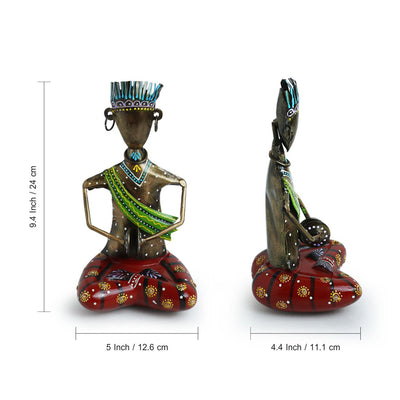 Gayak Folk Artists' Handpainted Decorative Showpieces (Set of 2 | Iron | 9 Inch)