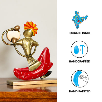 Folk Music Mahotsav' Handpainted Decorative Showpieces (Set of 3 | Iron | 8 Inch)