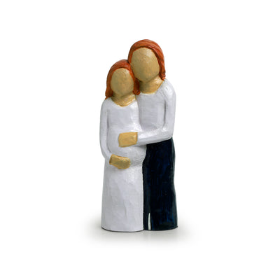 'Expecting Mother' Hand-Carved & Hand-Painted Wood Figurine Showpiece