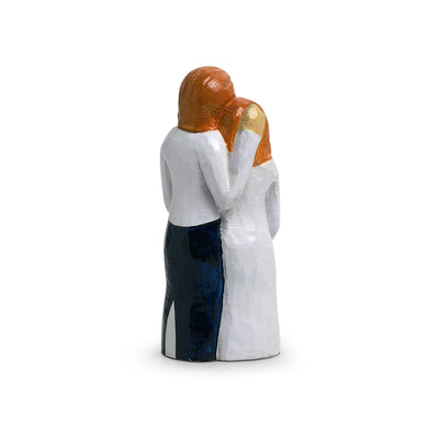 'Expecting Mother' Hand-Carved & Hand-Painted Wood Figurine Showpiece