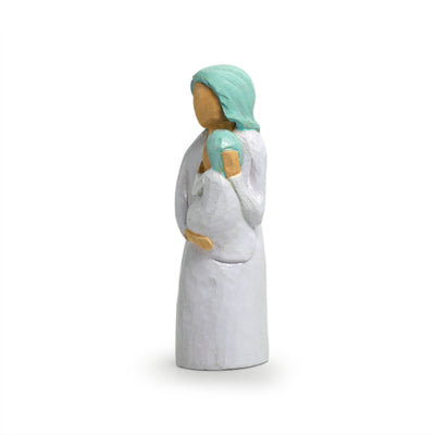 'Pure Love' Hand-Carved & Hand-Painted Wood Figurine Showpiece