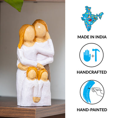 'Familyhood Memories' Hand-Carved & Hand-Painted Wood Figurine Showpiece