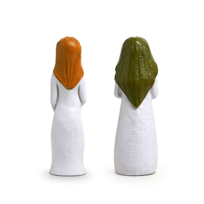 'A New Life' Hand-Carved & Hand-Painted Wood Figurine Showpiece (Set of 2)