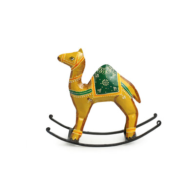 'Rocking Camel' Handpainted Decorative Showpiece In Iron (7 Inch)