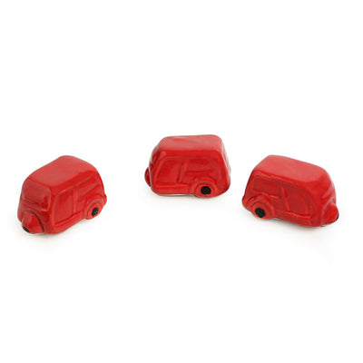 'Mini Cars' Hand-Painted Miniature Décorative Showpieces In Ceramic (Set of 5)