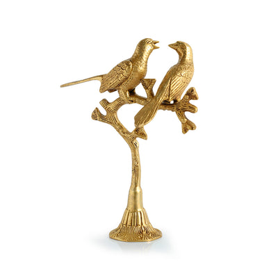 Twin Bird'  Carved Brass Showpiece (Hand-Etched | 1.0 Kg)