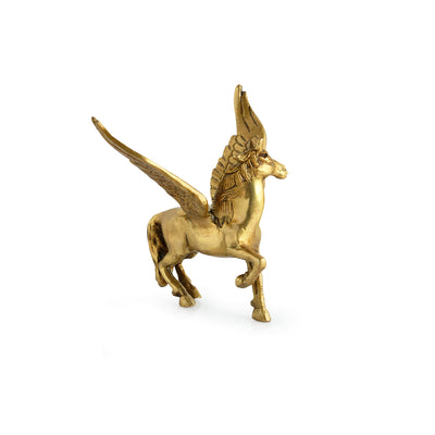 Fying Angel Horse'  Brass Showpiece Figurine (Hand-Etched | 0.3 Kg)