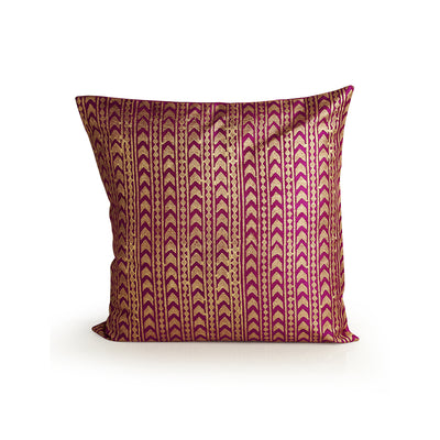 Pink Palace Hand Blocked' Cushion Cover In Silk