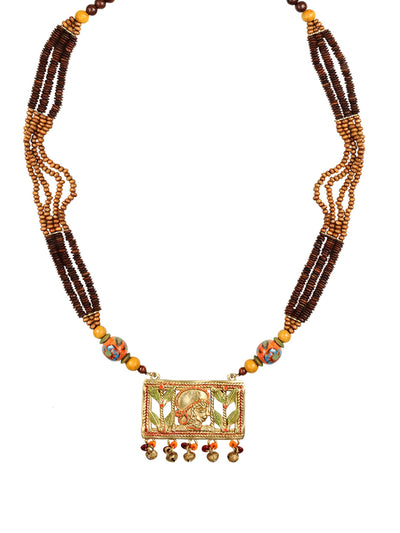 Tribal Queen Beaded' Bohemian Brass Necklace Handcrafted In Dhokra Art (Opera)
