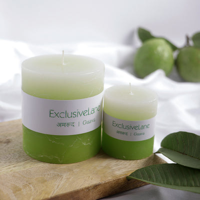 Guava Gracious' Handmade Scented Pillar Candles (Set of 2 | 2 and 3 Inches)