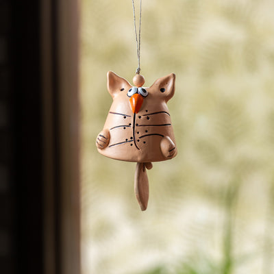 'Babbling Bird' Handmade Wind Chime & Decorative Hanging In Terracotta