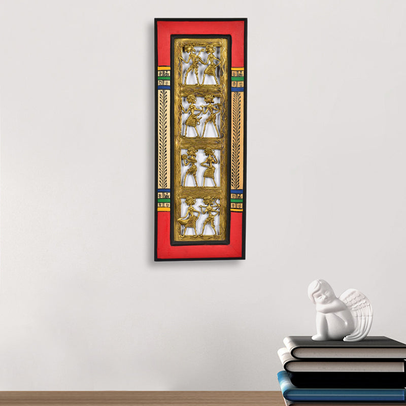 Dhokra Work And Warli Handpainted Vertical Wall Décor