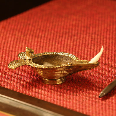 'Shimmering Diya' Handmade Brass Showpiece In Dhokra Art