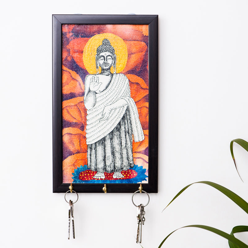 Lord Buddha Canvas Handapinted Key Holder