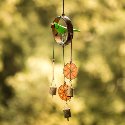 Parrot Collection' Wooden Hand Painted Hanging Chime With Bell