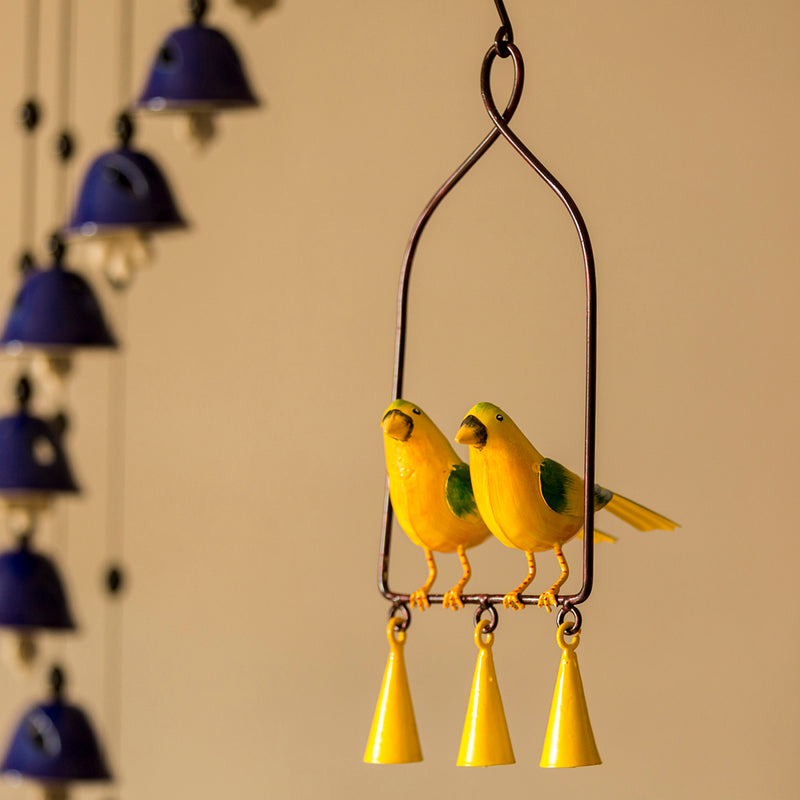 ‘Cannery Twittery’ Hand-Painted Decorative Hanging Wind Chime In Metal